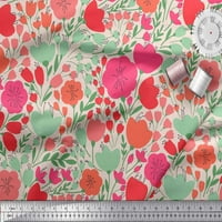 Soimoi ružičasta pamučna kambrična tkanina umjetnička cvjetna dekor tkanina Široka