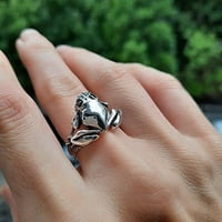 Duhgbne Green Retro Retro Crtani oblik prstena zvona Elegantni prsten za žene djevojke veličine 11