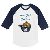 Tiny Tiny Turpap Bijela mornarica New York Yankees Nacho kaciga Raglan rukava majica