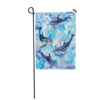 More Blue Dolphins akvarel Clipart Clipart Life Ocean Garden Zastava Dekorativna zastava Kuća baner