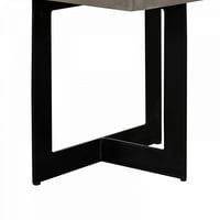 Kvadratni gornji betonski krajnji sto sa metalnom bazom, crnoj i sivoj boji - Saltoro Sherpi