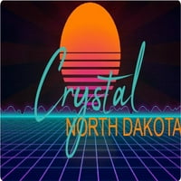 Kristal Sjeverni Dakota Vinil Decal Stiker Retro Neon Dizajn