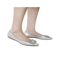 Tenmi Dame Loafers Rhinestones Stanovi Udobne cipele Slip na haljini cipela Ženska povremena modna srebrna
