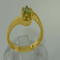 Britanci napravio 9k žuto zlato prirodni prsten od prirodnog peridota - Opcije veličine - Veličina 12