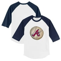 Dojenčad sićušni otvor bijela mornarica Atlanta Braves šivena bejzbol majica Raglan rukava