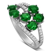 Mind Cloultig Jedinstveni dizajn Carat Okrugli oblik Zeleni smaragd dragulje Moissanite Diamond Wedding