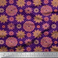 Soimoi ljubičasta pamučna proizvodna tkanina multicolor tat mandala ispis tkanina od dvorišta široko