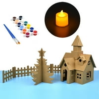 Fugued Set 3D efekt ukrasni DIY montažni komplet papira LED lijepa kuća Oblik DIY igračka za djecu