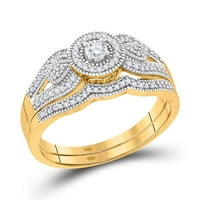 10k žuto zlato okruglo Diamond Bridal Set za vjenčanje CTTW