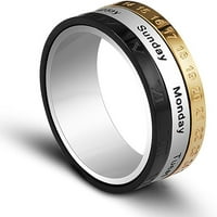 Angažman ljubavni prstenovi vjenčani bendovi kreativni rotirajuće prsten titanijum kalendar Datum tjedna