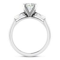 1.10CTW Prirodni dijamant i moissanite 18k bijeli zlatni prsten za angažman
