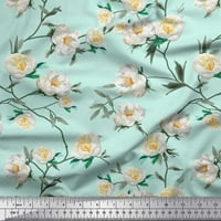 Soimoi ljubičasta mahovina Georgette tkanina od listova i magnolija cvjetna dekorska tkanina tiskano