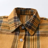 Vučena dječja dječaka Dječja dječja Flannel Plaid majica Dugi rukav gumb Up Ispiši jaknu za jaknu