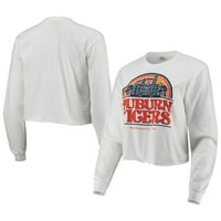 Ženska bijela Auburn Tigers Retro Campus Crop majica s dugim rukavima