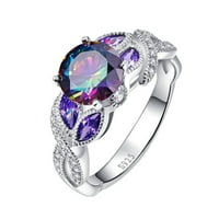 Prstenovi za žene Šareni ovalni cirkon zvona elegantna prstena za rinestone safir nakit za prstenje