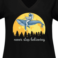 Inktastic nikad ne prestanite vjerovati da su majica plus majica s V-izrezom astronauta