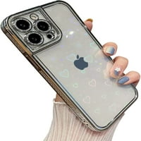 Za iPhone PRO MA Case Luksuzni Bling elektroplatirani branik i poklopac fotoaparata Jasno leđa sa slatkim
