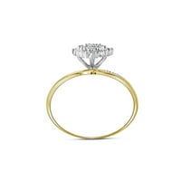 10KT Žuto zlato Ženo okruglo prong-set Diamond Ovalni klaster prsten CTTW