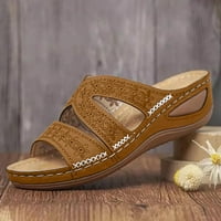 Puntoco sandale za žene Cleanic Ženske višebojne vezene sandale sa klinnim ribljim platformom za usta