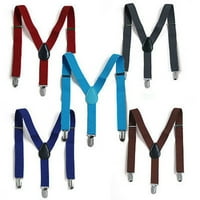Podesivi remen u obliku slova Y Smeđi kožni vez elastični suspenders Clip-on
