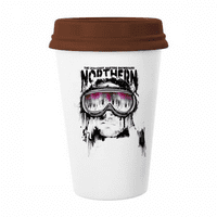 Graffiti Street Northern Skiing Naočale za polica Kava pijenje Staklena Pottery CEC CUP poklopac