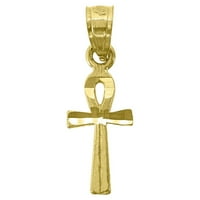 14k žuti zlatni unisni polirani ankh visina vjerske privjeske ogrlicu Charm nakit pokloni za žene