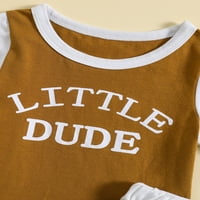Wassery Toddler Baby Boys Ljeto odijelo 2T 3T Odjeća za novorođenčad Kratki rukav Pisma majica Top Elastični