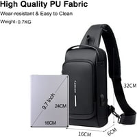 Anti-Thefft torba za muškarce Torba za koš Kriške torbe sa USB punjenjem Port Vodootporan mali ruksak