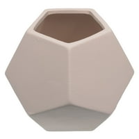 Craft County Decorativna geometrijska keramička vaza - nedovršena površina za boju, lak ili glazuru - DIY Moderni kućni dekor