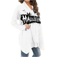 Fanxing Cardigan džemperi za žene Halloween bundeve CAT Print Trendy Cardigani Jesen Ležerne prilike