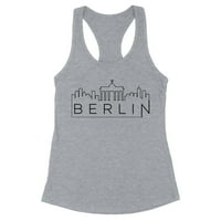 Skyline Berlin Njemačka Cisterna Vrhunska upečatljiva trkačka ženska 2x-velika Heather Grey
