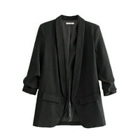 Žene ležerne bluže otvorene prednje rukave Slim Fit Sud Jacket Formalni poslovni radni ured Cardigan