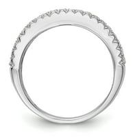 1.05ct. CZ Čvrsti real 14k bijeli zlatni vjenčani prsten