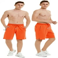 Muške vježbe Stretch kratke hlače Ležerne prilike izvlačenja elastični džepovi za zatvaračer Orangered