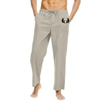 Loopsun muške hlače muškarci Čvrsti povremeni elastični pojas Pocket pamučne platnene pantalone pantalone