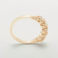 Britanska napravljena 10k ruža zlatna kubična cirkonija ženski prsten za bend - Opcije veličine - veličina