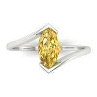 CT sjajan markizni Cleani simulirani dijamant 18k bijeli zlatni pasijans prsten sz 6.5