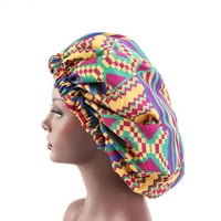 Ruhuadgb Žene Afrički cvjetni print okrugli kapa Dvostruki sloj širokog opsega šminke za spavanje