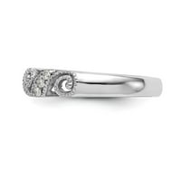 14k bijeli zlatni prsten za prsten vjenčani dijamantski okrugli veličine 6