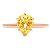 1. CT sjajan krug Clear Clear Simulirani dijamant 18K ružičasti zlatni pasijans prsten sz 5