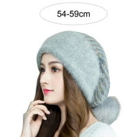 Žene pletene Slouchy Beanie Chunky Baggy Hat sa FAU krzno pompom zimska mekana topla skijaška kapa