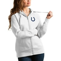 Ženska antigua bijela Indianapolis Colts Victory Full-Zip Hoodie