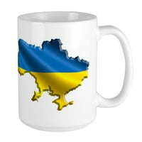 Cafepress - Ukrajina Pride Ljubav Ukrajinske zastava - OZ keramička velika krigla