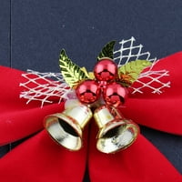 Božićni crveni bowknot s zvonom prekrasnim ukrasima božićnog drveća vrpca
