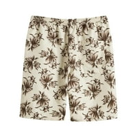 Muške havajske kratke hlače Ležerne prilike ljetne kratke hlače sa džepom bež veličine 3xl