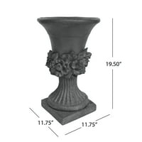 Michaelia Chalice vrtni vrtnik, rimski, botanički, antikni siv lagani beton
