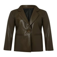 Fanvereka ženski kožni kaput revel Solid Boja casual office formalni kardigan