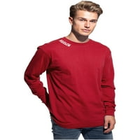 Daxton Premium Harlem Muškarci dugih rukava majica ultra mekani srednje težine pamuk, crvena tee bijela