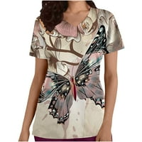 Yyeselk piling vrhovi za žene Ljeto Ležerne prilike na kratkim rukavima na V-izrezu Ugodne bluze Trendy