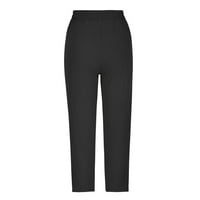 Binmer Duge pantalone za ženske modne casual proljeće i ljetne solidne boje labave hlače pune dužine